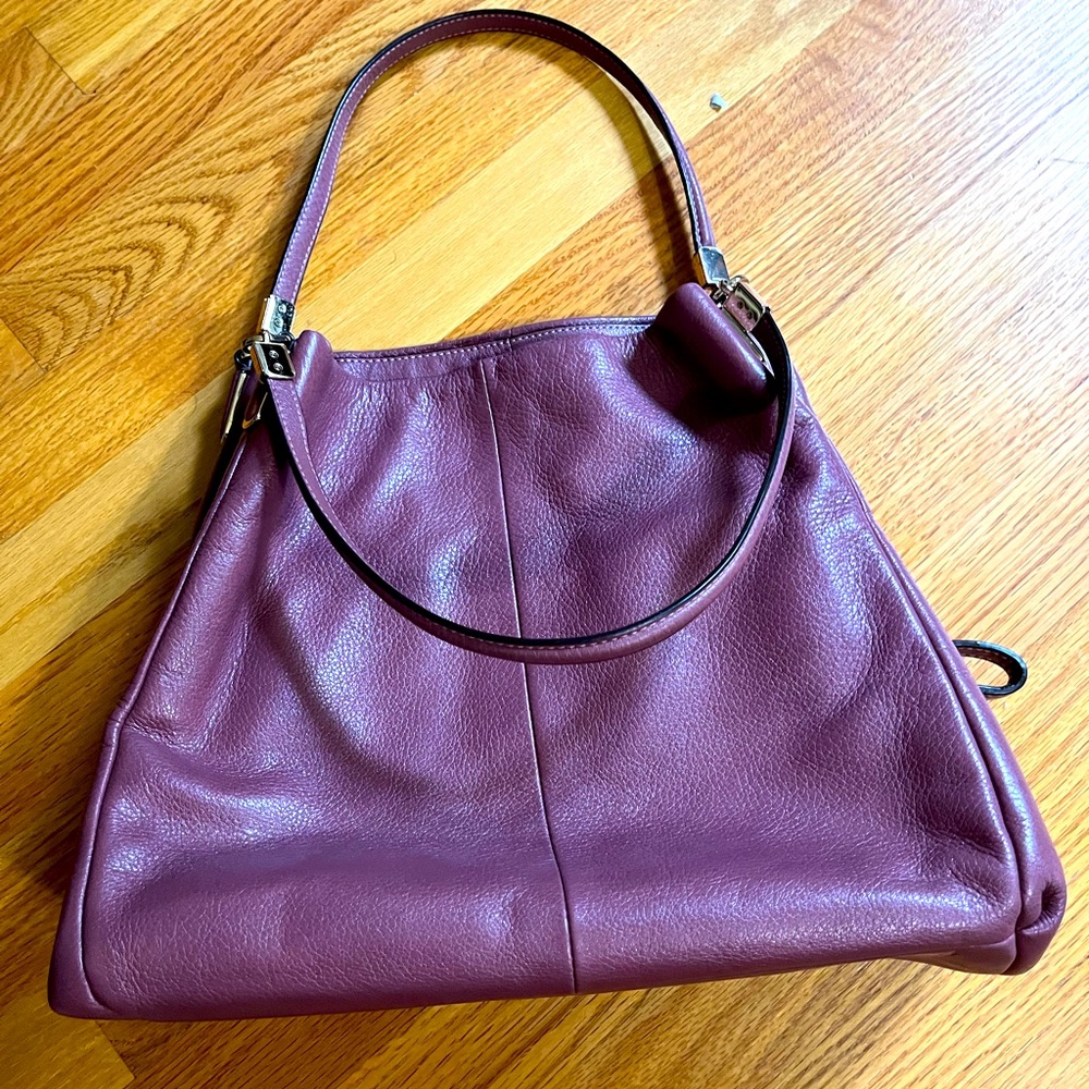 Dusty pink Coach Edie bag.